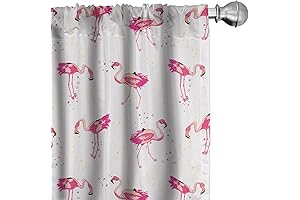 Ambesonne Flamingo Window Curtains Set