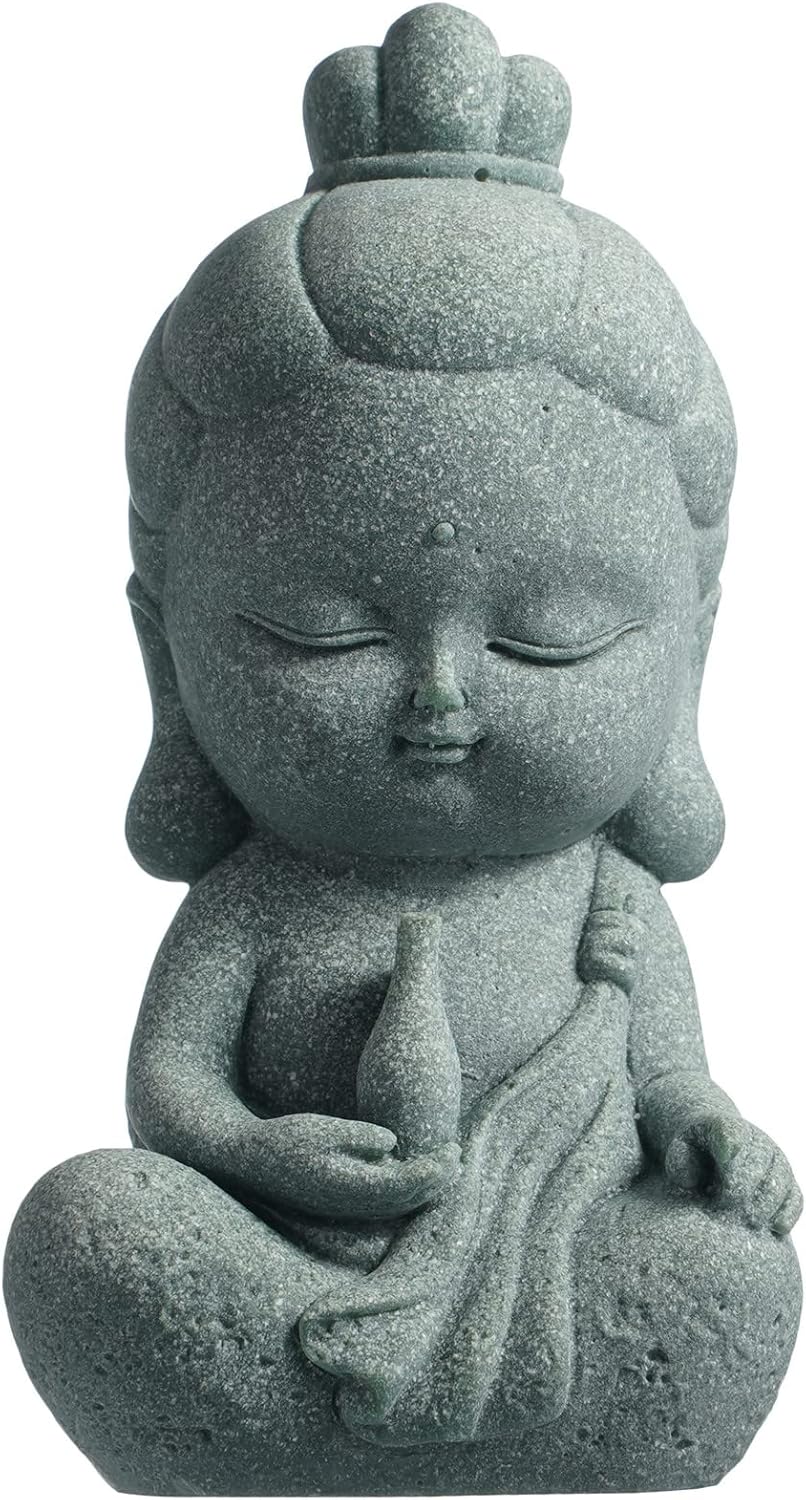 statue de jardin zen Bouddha debout-pierre-naturelle-jardin-aquatique