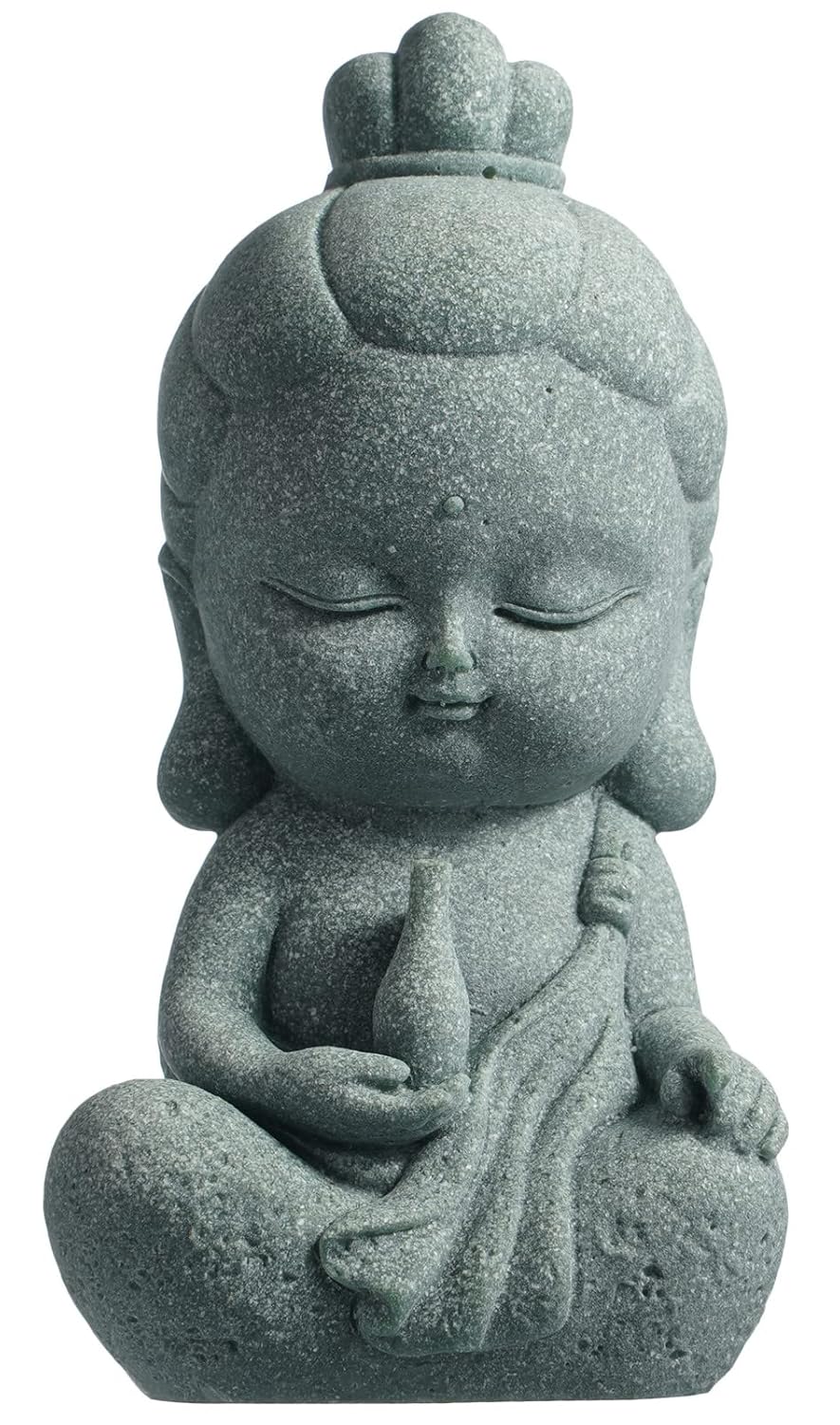 Staande Kuan Yin op schildpad. Een beeldje van monochroom wit porselein naar het Blanc de