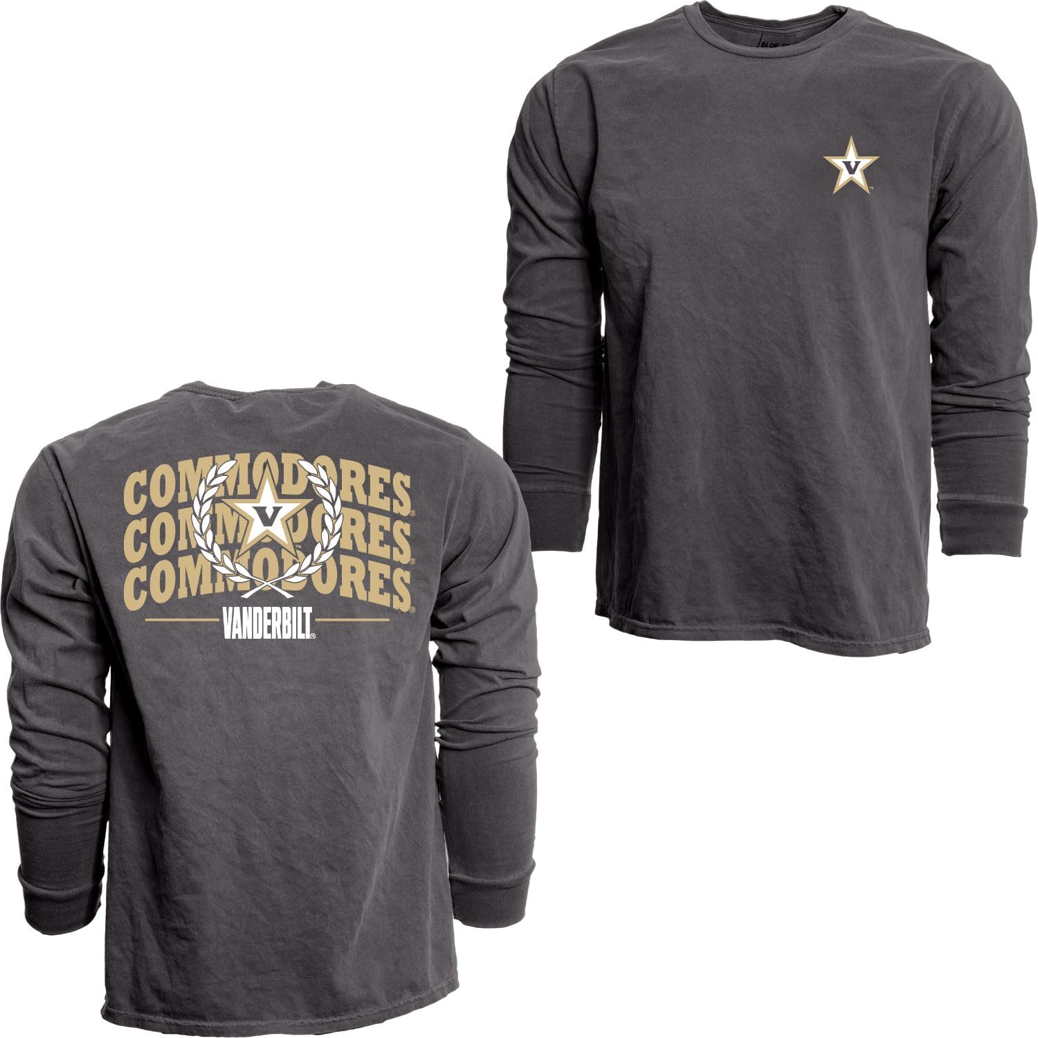 Blue 84 NCAA Officially Licensed Long Sleeve T-Shirt Ringspun Front/Back Retro Laurels