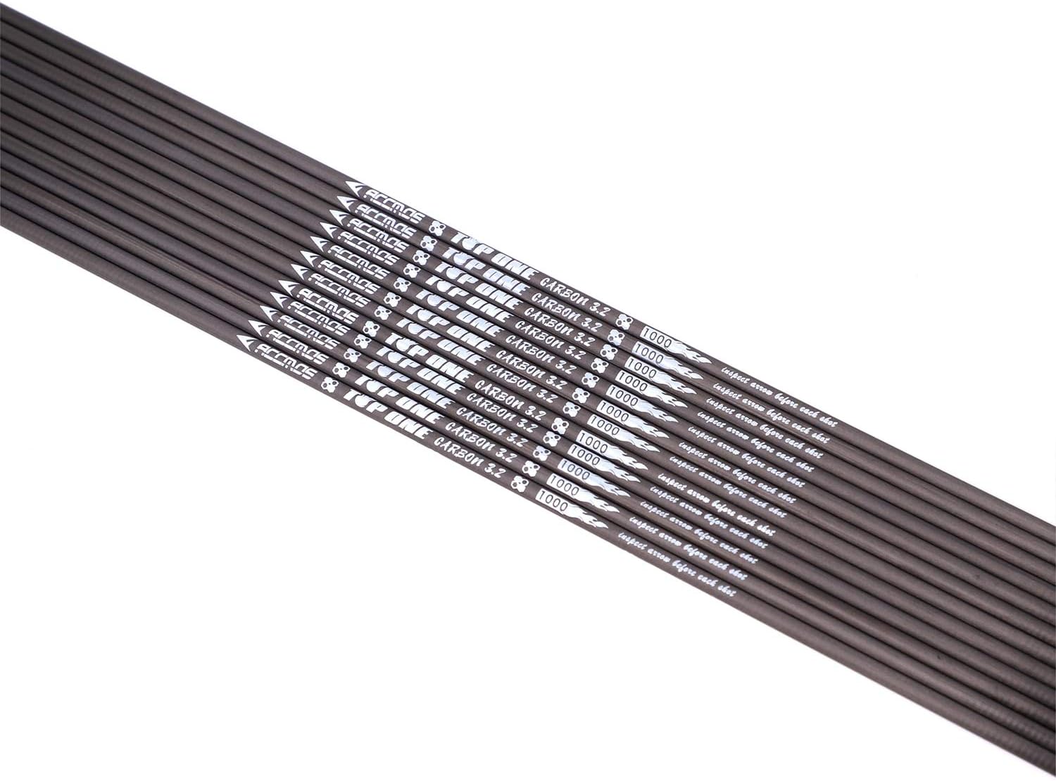 12pc ID 3.2mm Custom Length Carbon Arrow Shafts 22-30 Inch Spine 800 900 1000 DIY Target Practice & Hunting Arrow Shaft for Recurve Bow Compound Bow Adult Youth Shooting