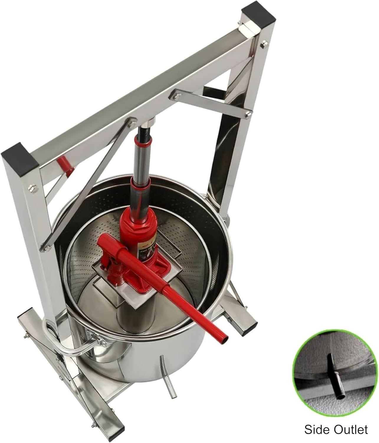 3.2 Gallon 12L Hydraulic Fruit Wine Press, Manual Juicer Press, Hand Press Squeezer for Juice Wine Cheese Cider Olive Oil, Wine Juice Making Supplies 304 Stainless Steel Inner Barrel Non-Stick