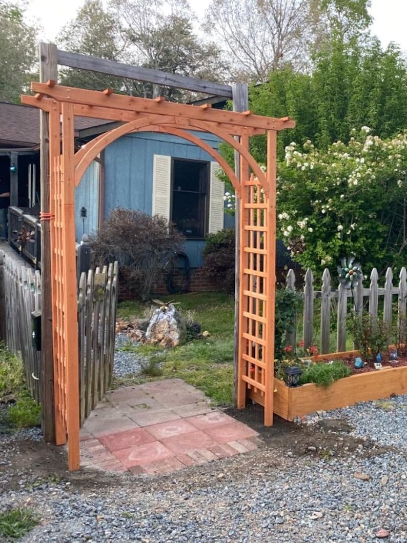 Sturdy Wood Arbor Arch Wedding Arches for Ceremony Wooden Garden Trellis Arbor Climbing Planting Garden Patio GreenhouseTWF