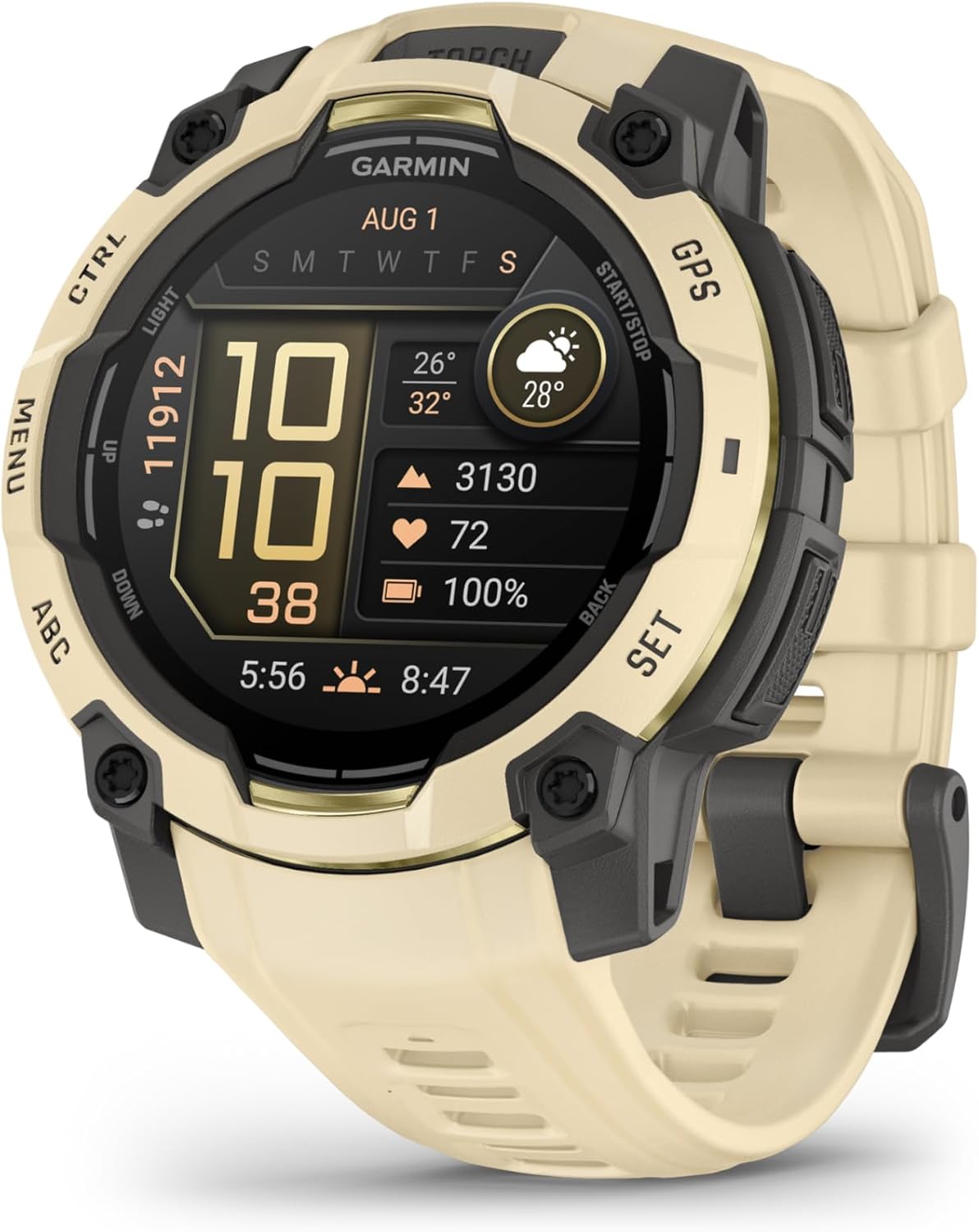 Garmin Instinct® 3 – 45 mm, AMOLED Display, Rugged Outdoor GPS Smartwatch, Built-in Flashlight, Alpine Rush Collection Limited Edition Color, Citrine with Citrine Band