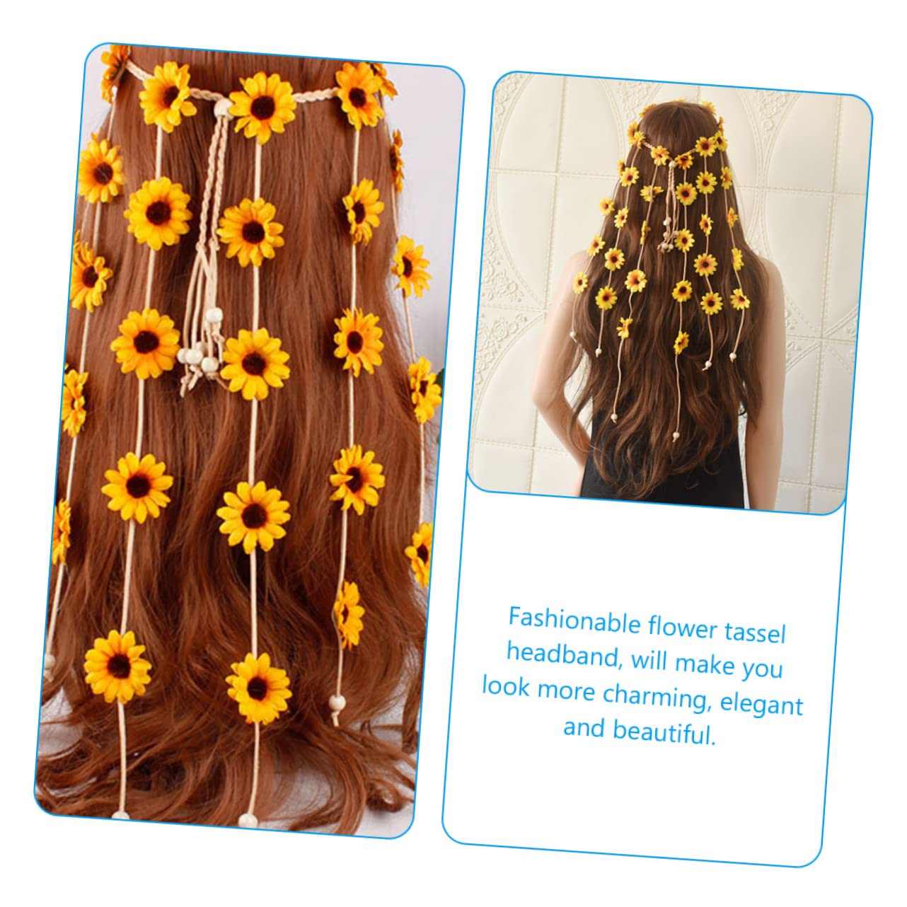 FRCOLOR Lot De 4 Bandeaux Élégants En Forme De Tournesol Pour Femmes Pour Événements Sur Le Thème Du Tournesol
