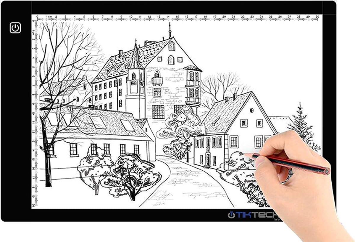 A4 Ultra-Thin Portable LED tracing Light Box Dimmable Brightness LED Art Tracing Pad for Artist Drawing Sketching Animation Stencilling and 5d Diamond Painting (Black, A4)