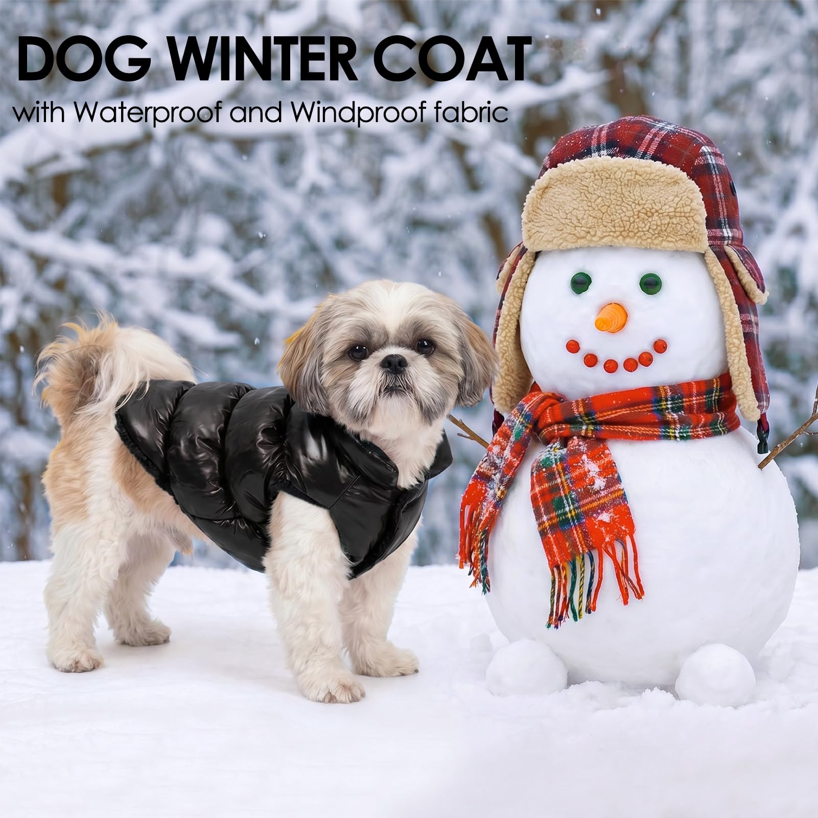 AOFITEE Abrigo de invierno para perro impermeable a prueba de viento, chaleco para cachorros de forro polar, chaqueta acolchada cálida para perros pequeños y medianos