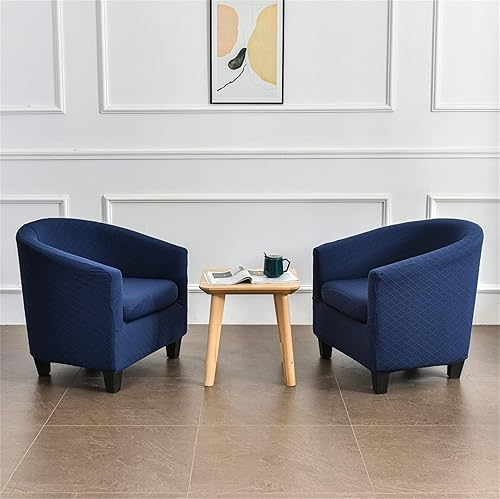 Miniatura 3 de CRFATOP Funda de 2 piezas para silla de bañera, funda de sillón impresa, funda de sillón redonda suave, funda protectora de muebles con parte