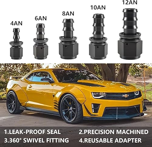 Miniatura 5 de STPCTOU 10AN - Manguera giratoria de bloqueo recto para manguera de empujebloqueo, manguera de goma, combustible, aceite, kits de enfriador de