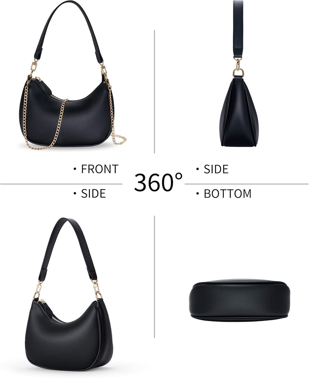 Chelmon Shoulder Bag for Women,Cute Hobo Purses and Handbags Retro Clutch Underarm Purse with Zipper Closure - Image 5