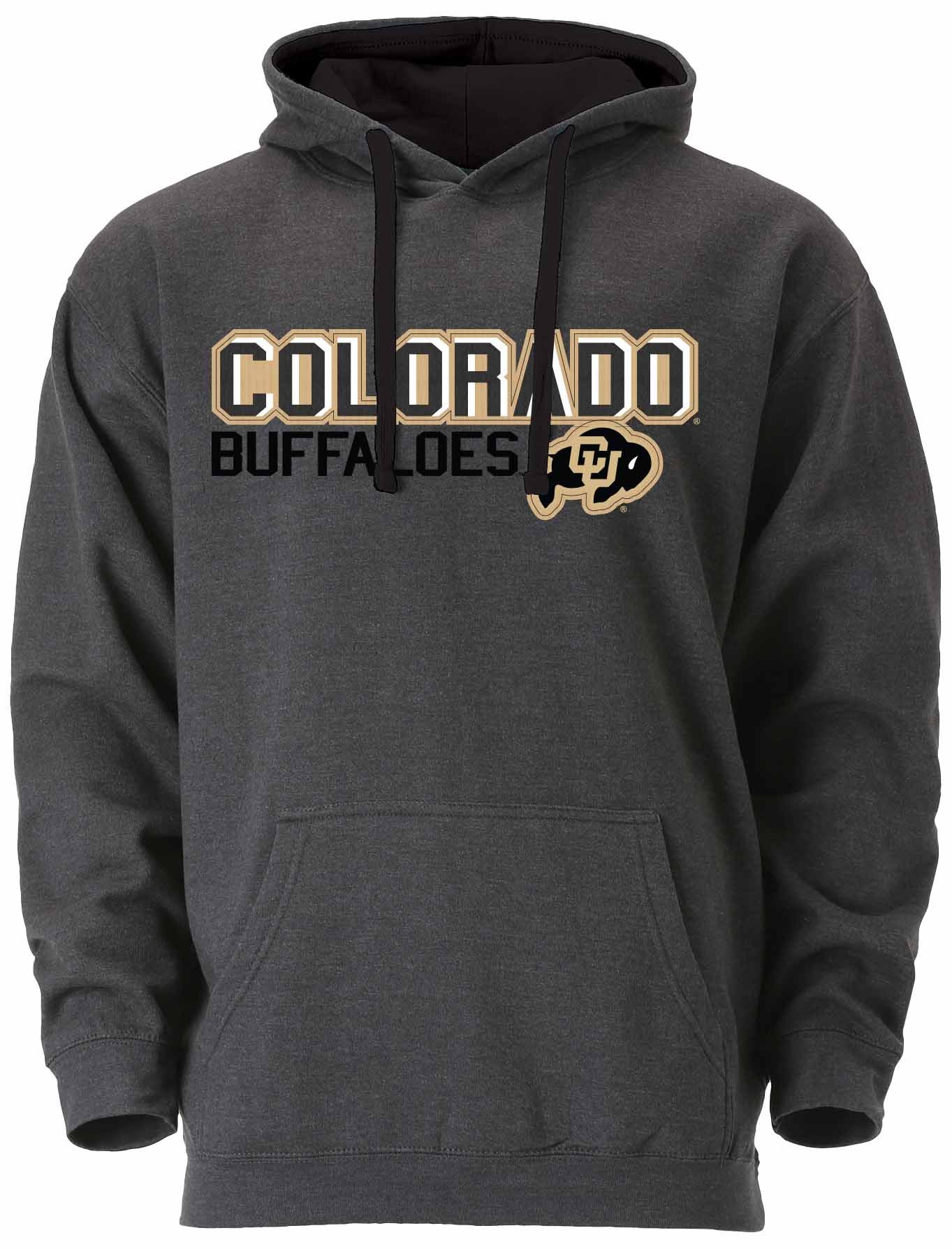 NCAA Colorado Buffaloes Benchmark Color Block Pullover Hoodie, Small, Graphite/Black