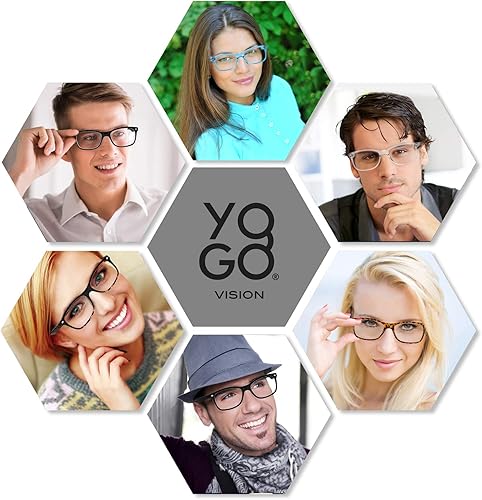 Miniatura 3 de Yogo Vision Gafas de lectura con bloqueo de luz azul para hombres y mujeres, marco cuadrado, antifatiga ocular, lentes de lectura para computadora