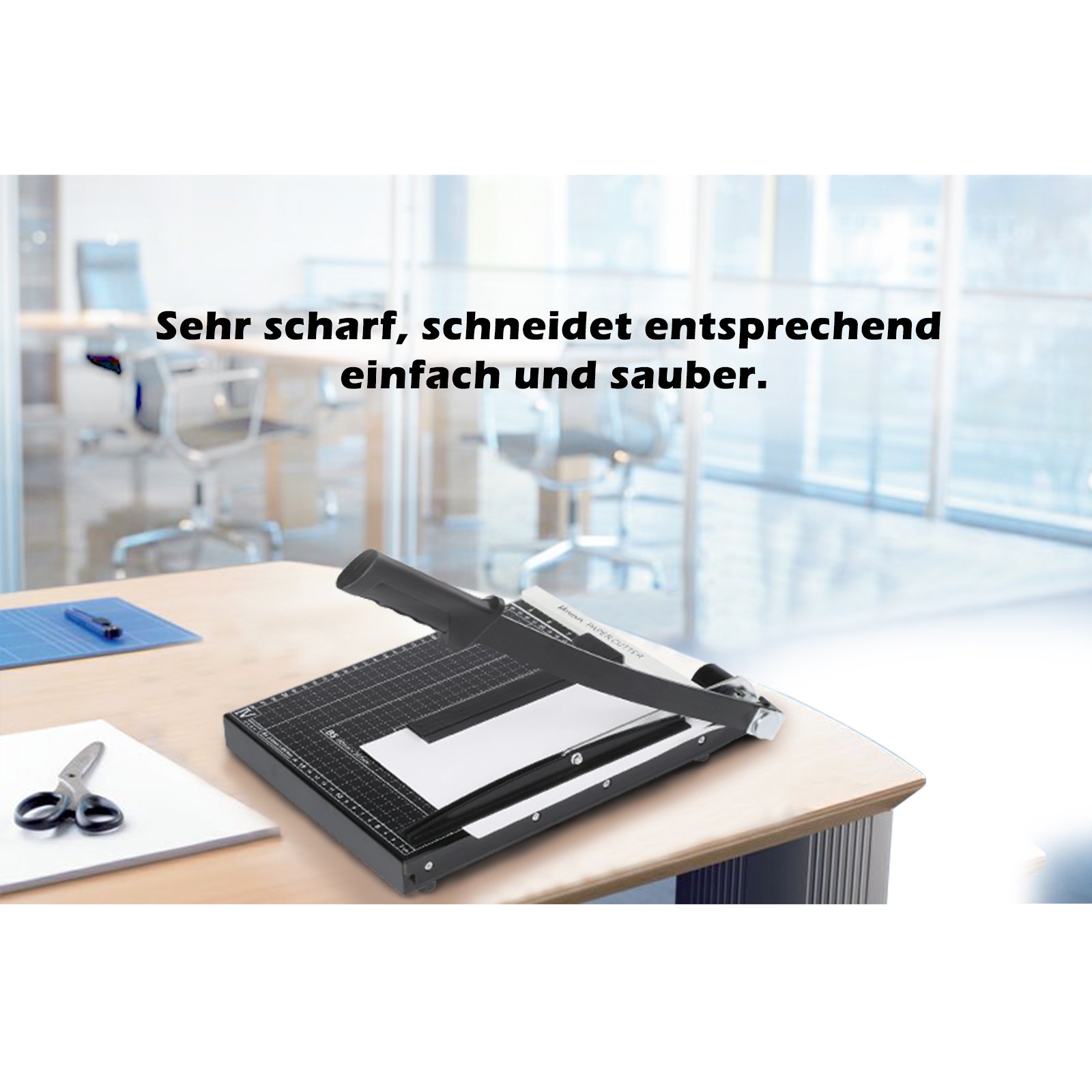 A4 Papierschneider Profi Fotoschneider Hebelschneider Papierschneidemaschine Schneidegerät Bindegerät Schrottmaschineider aus Rostfreiem Stahl für Schule und Büro
