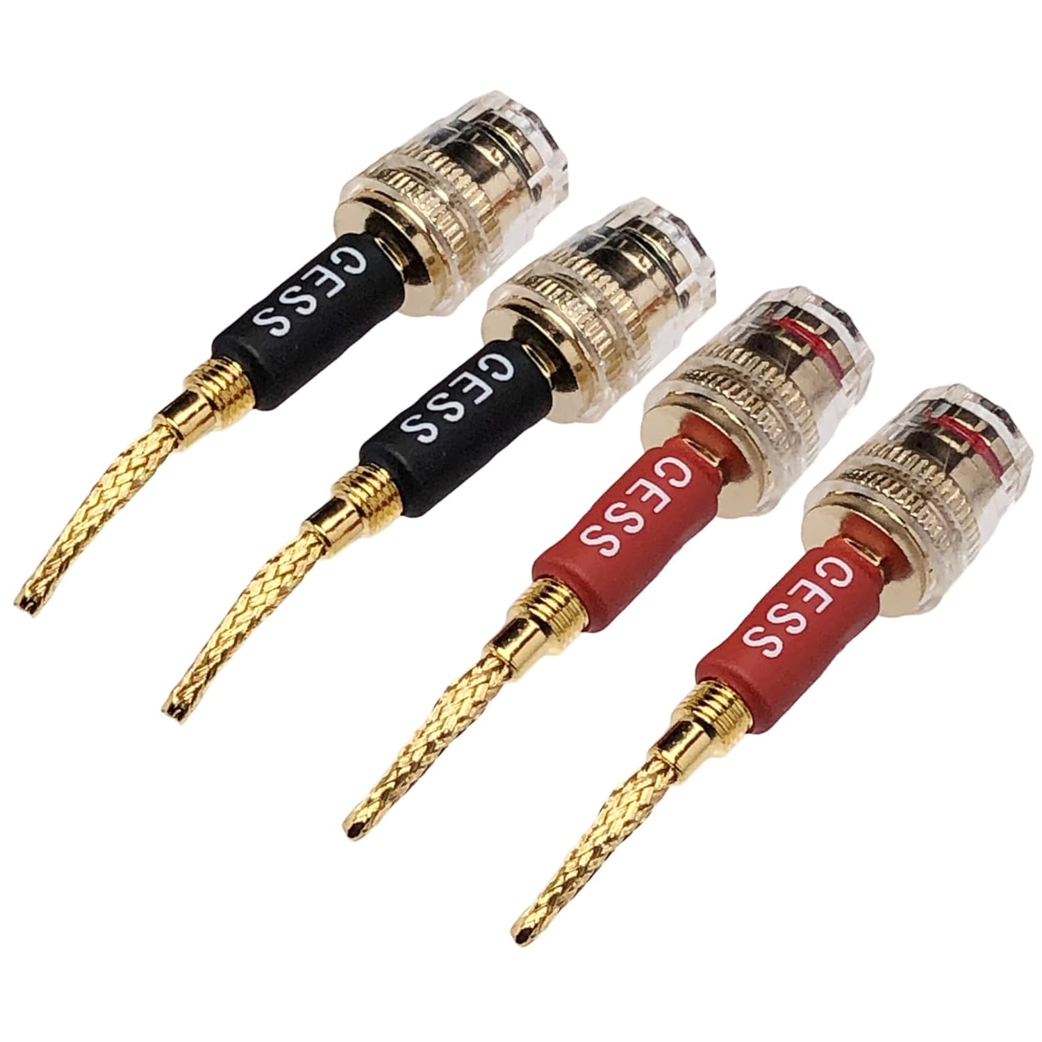 CNCESS CESS-220 Pin Banana Plug to 4mm Female Banana Jack/Speaker Wire, 4 Pack (Braided-Type to 4mm) - Image 7