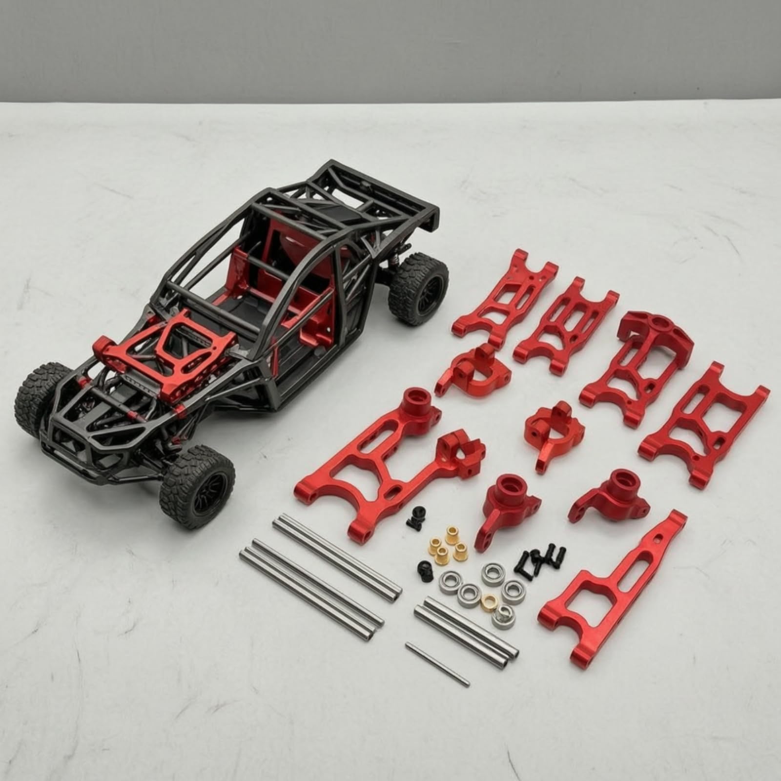 kowaku Veicolo Industriale Kit Componenti Auto RC Ammortizzatore Piastra Fissaggio Cuscinetti Metallo Fresato Finitura Pulita Adatto a Modellismo 1 12 1 14 Manutenzione Ottimizzazione, Titanio