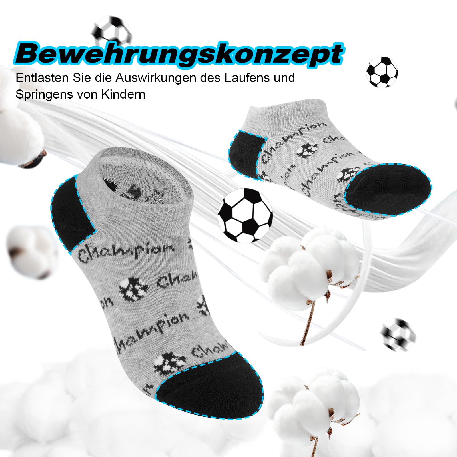 Cirorld Chaussettes enfants 6 paires coton sport garçons football école