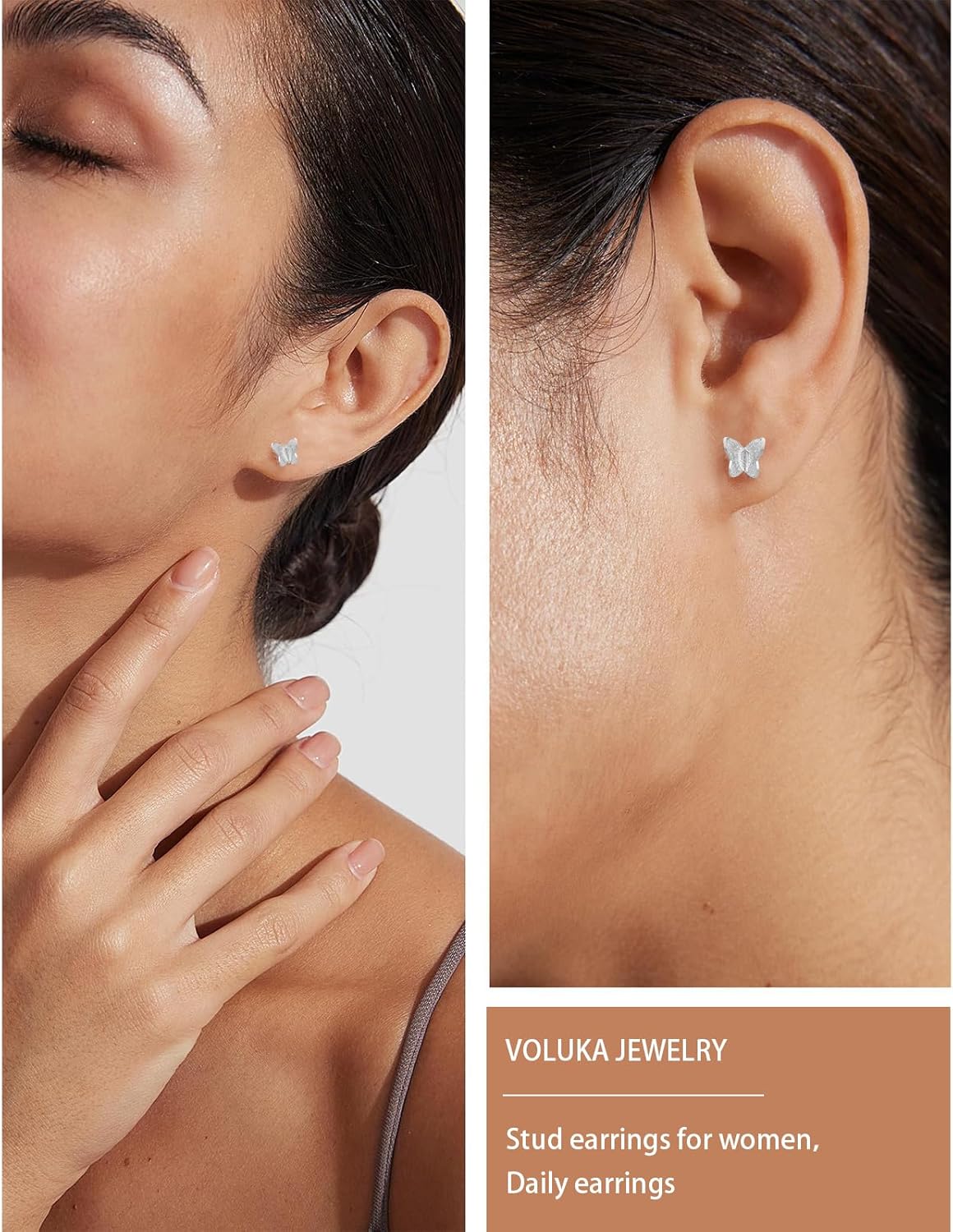 Titanium Star Butterfly Screw Back Earrings for Women Surgical Stainless Steel Hypoallergenic for Sensitive Ears Animal Ear Studs - Image 6