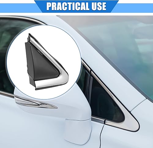 Miniatura 2 de Cubierta de bandera para espejo de puerta compatible con Nissan Sentra 2016-2019, plástico duradero negro para puerta delantera derecha