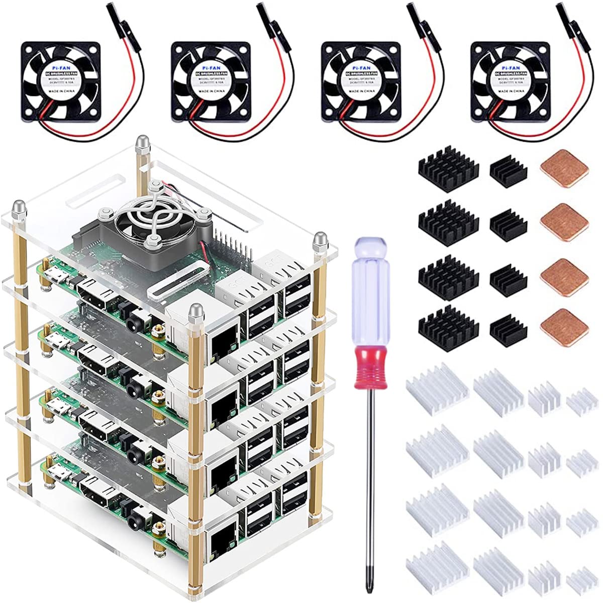 Boîtier Raspberry Pi 4 et 3 empilable pour protéger et refroidir vos clusters de développement - 8