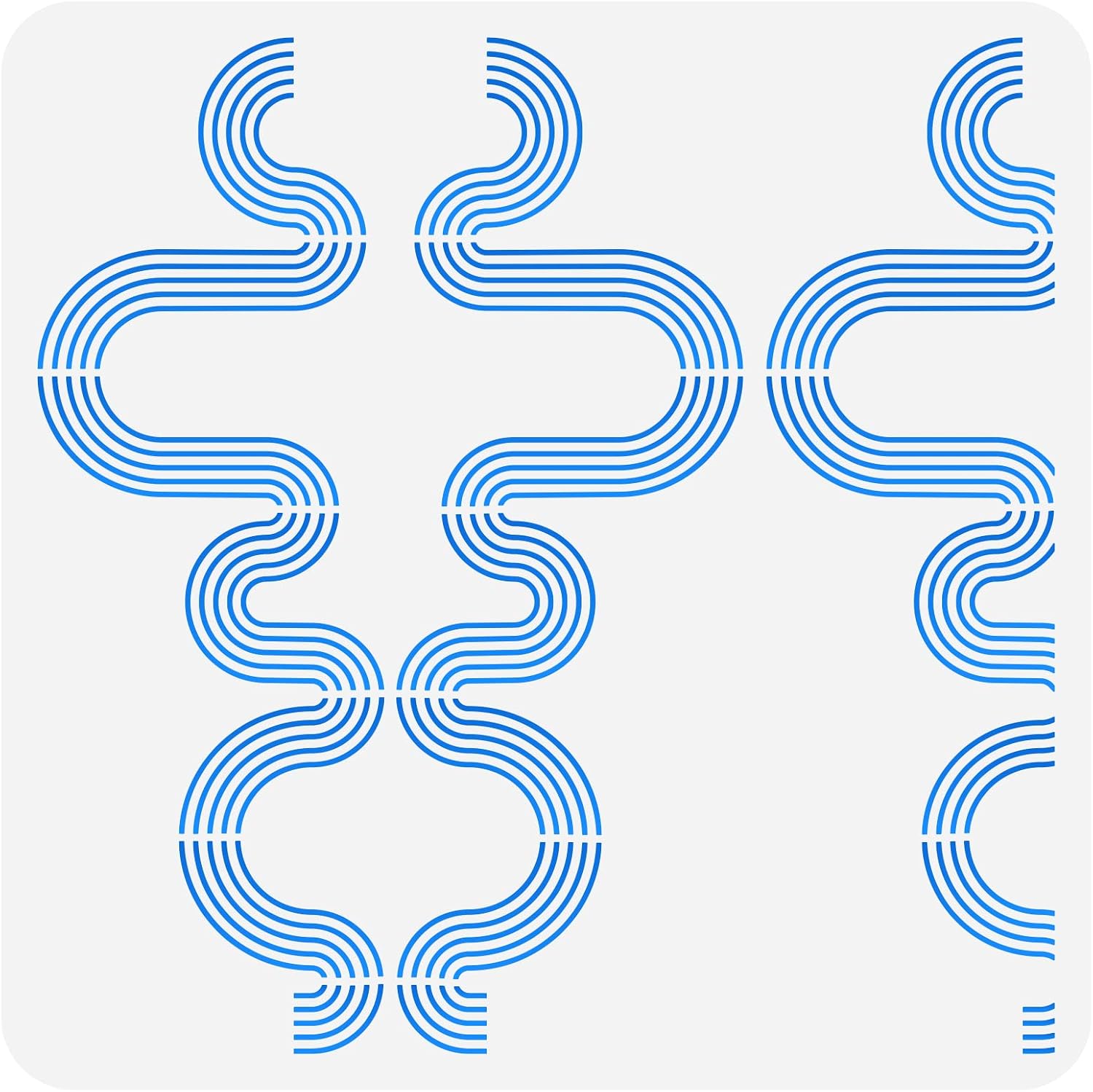 FINGERINSPIRE Wave Stencil 11.8x11.8 Inch - Modern Geometric Line Pattern for Painting - Reusable Plastic Stencil for Furniture, Crafts, Wood, Wall Art