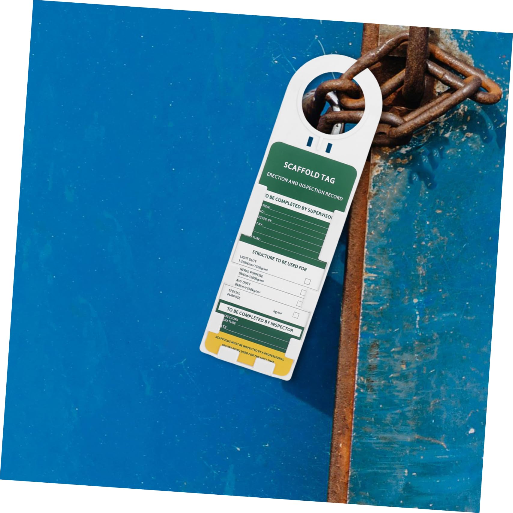 Garneck Set 3 Supporti Durevoli e 6 Inserti di 9 Etichette di Ispezione per Scale e Ponteggi Resistenti All'umidità per Sicurezza Sul Lavoro Industriale e'aperto