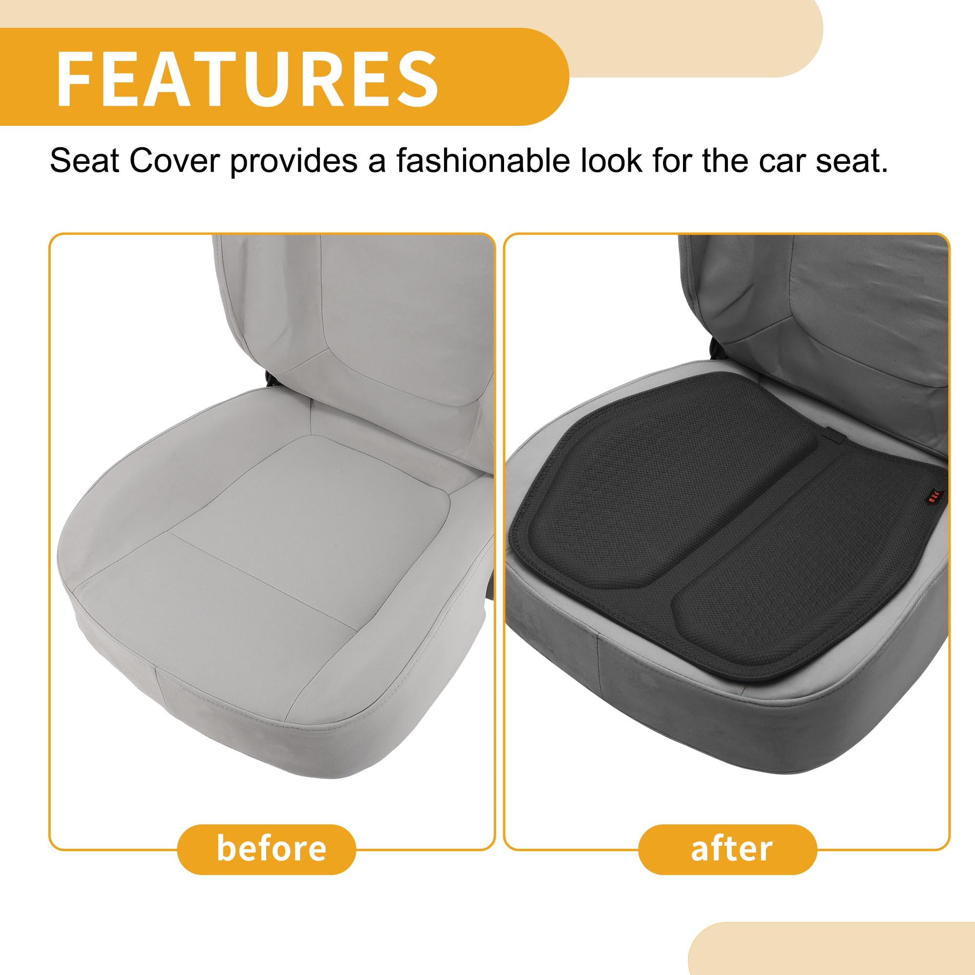 Coussin De Siège Auto Noir 1 Pièce pour Voyage Anti-Dérapante | Taille: 47X46.5Cm, Matériau: Gel, Universel, Housse De Protection, Convient Pour Camion, SUV