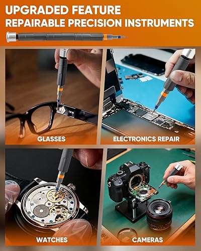 Miniatura 8 de Saker Juego de destornilladores magnéticos 66 en 1, portátil, con mango desmontable para electrónica del hogar, computadora, muebles, bicicleta,