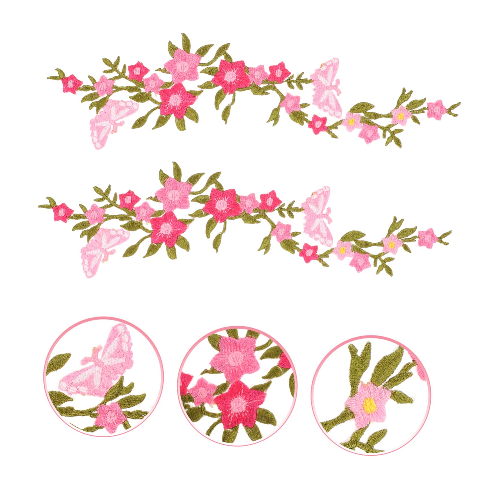 Adornos para Ropa, Parches Bordados de Tela Flores