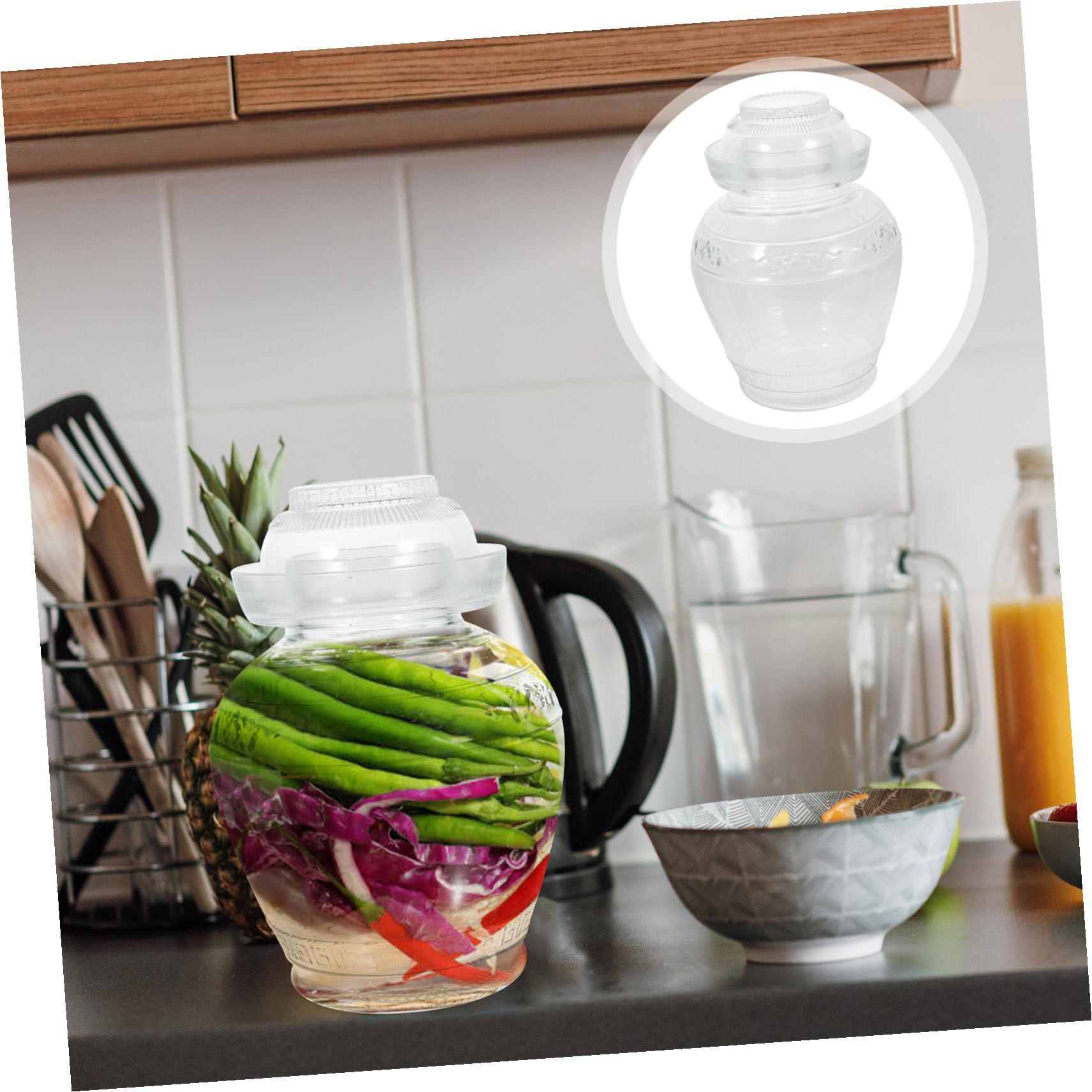 Glas Vorratsdose Große Kapazität Küchen Aufbewahrungsbehälter für Einmachgläser Pickles Fermentieren Luftdicht Bpa frei Transparent Glasbehälter für Trockenfrüchte und Gemüse