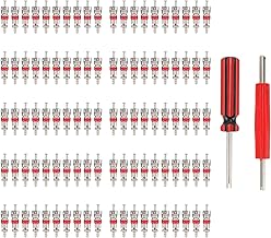 Removedor de núcleo de válvula, conjunto de ferramentas de núcleo de válvula com 100 peças núcleos de haste de válvula 2 peças ferramenta de reparo de válvula de pneu para caminhão de carro SUV bicicl
