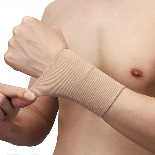 Miniatura 4 de Funda de tatuaje de antebrazo de muñeca beigenegra de compresión, túnel carpiano deportivo para soporte de brazo (mediano, 1 unidad, negro)