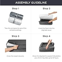 Vista 179 de Bedsure - Cama ortopédica extragrande para perros, sofá cama lavable para perros extragrandes, espuma de soporte con funda extraíble y lavable, negro