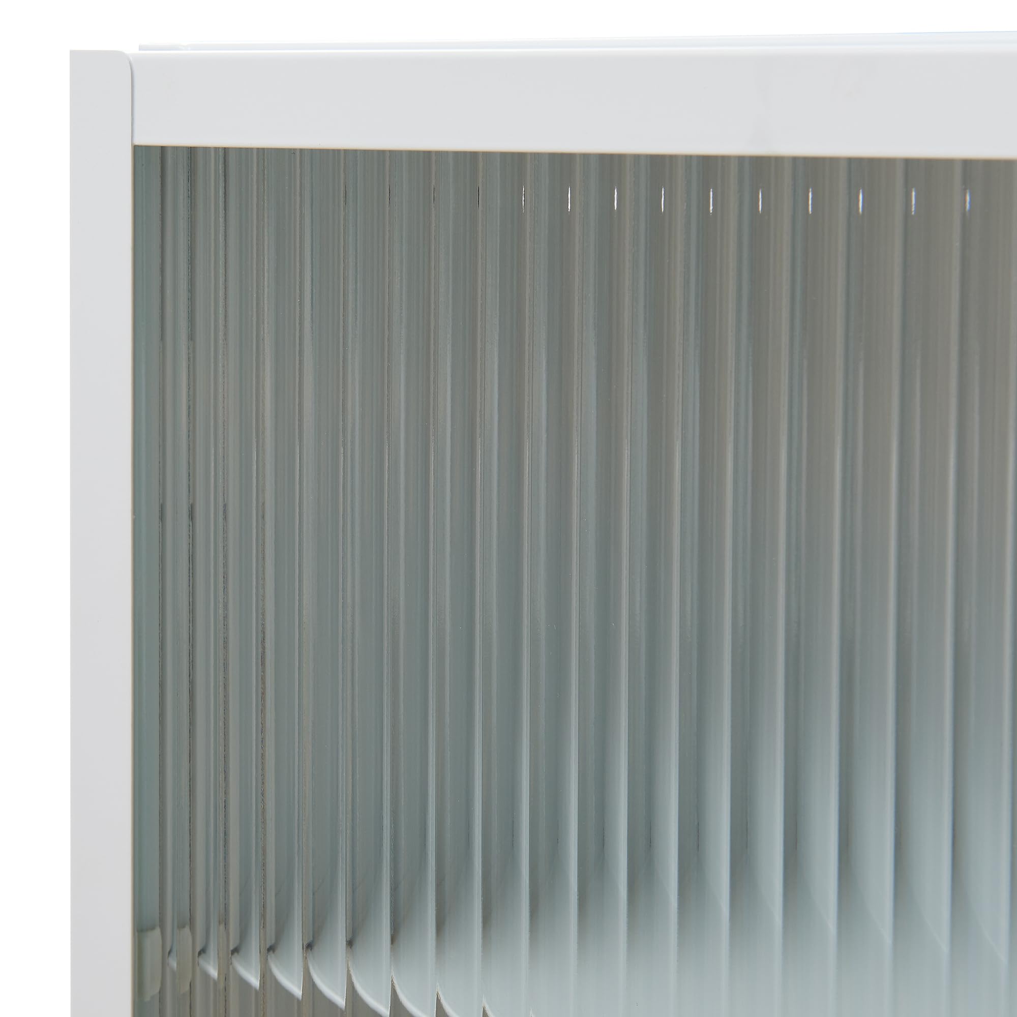 [en.casa] Hängeschrank Zundert Badezimmerschrank 60 x 35 x 15 cm mit geriffelter Glastür Medizinschrank Wandschrank für Wohnzimmer Bad Küche Stahl Weiß