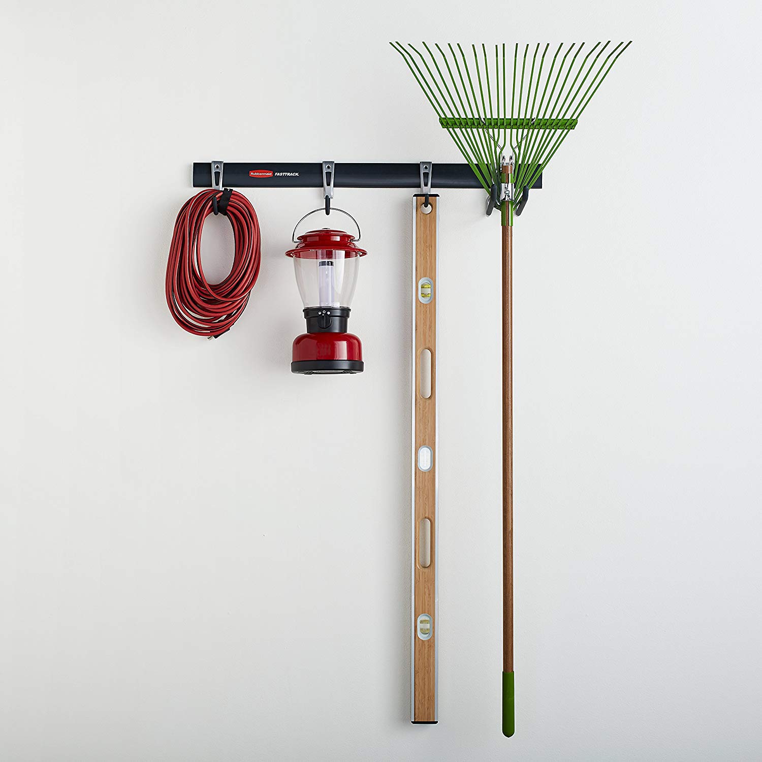 Rubbermaid FastTrack Garage Storage System 5 Piece All in One Rail and Hook Kit (2 Pack)