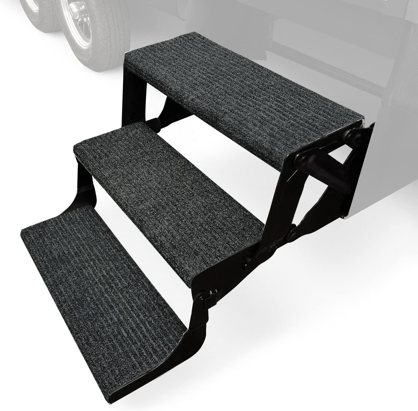 Prest-O-Fit 3-Pack 2-4122 Ruggids RV Step Rug Black Granite 23 in. Wide - 811602