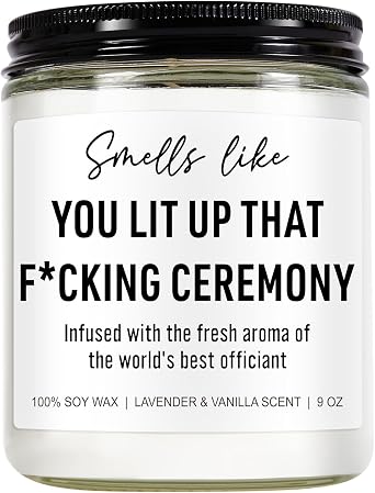 Younift Funny Scented Candle, Wedding Officiant Gifts for Wedding Day, Officiant Proposal Gifts - Thank You Presents for Best Officiant - 9 oz