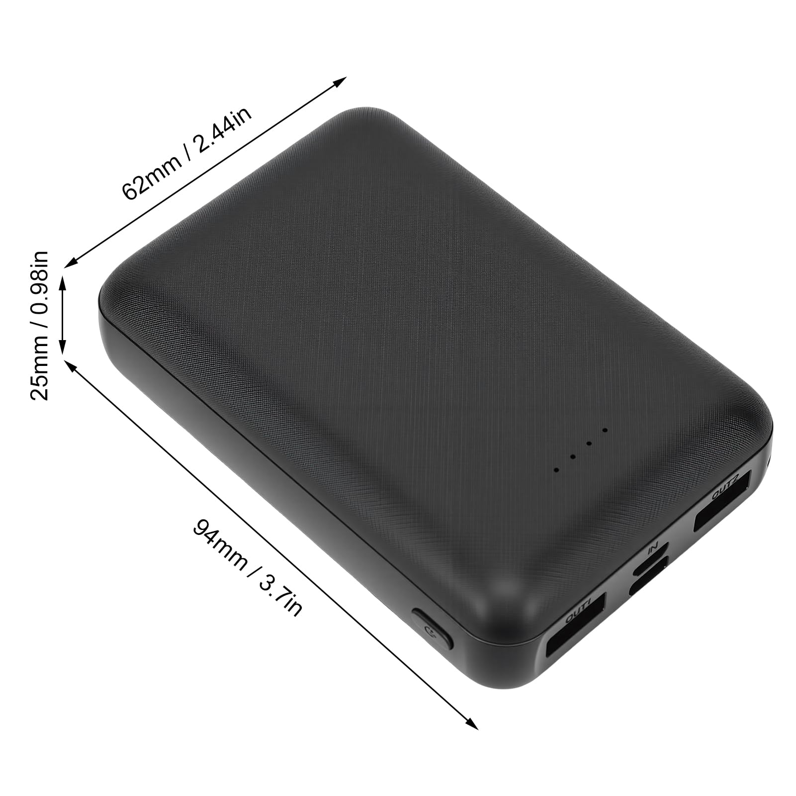 Annadue Batterie Externe pour Gilet Chauffant 6000mAh, pour Vêtements Chauffants, Sortie Fiable, Noir