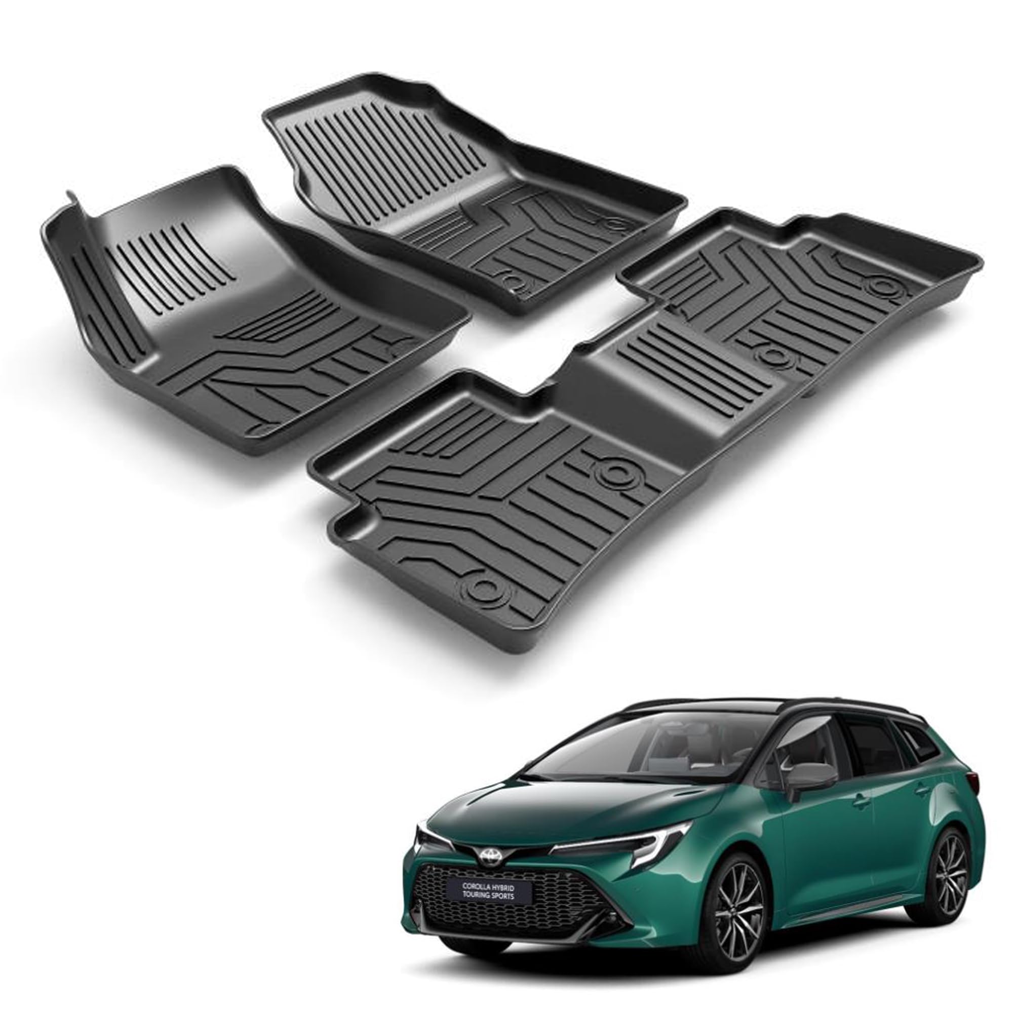 Auxko Tappetini Universali TPE Per Toyota Corolla Cross AWD 2022-2025 – Kit Cargo E Anteriori – Inodore - 4