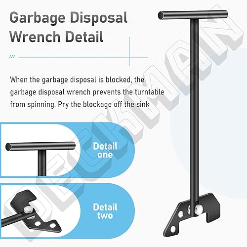 Miniatura 6 de Llave de desatascamiento para triturador de basura, llave de desatasco, para desalojar atascos o desorden desde arriba del fregadero, compatible con