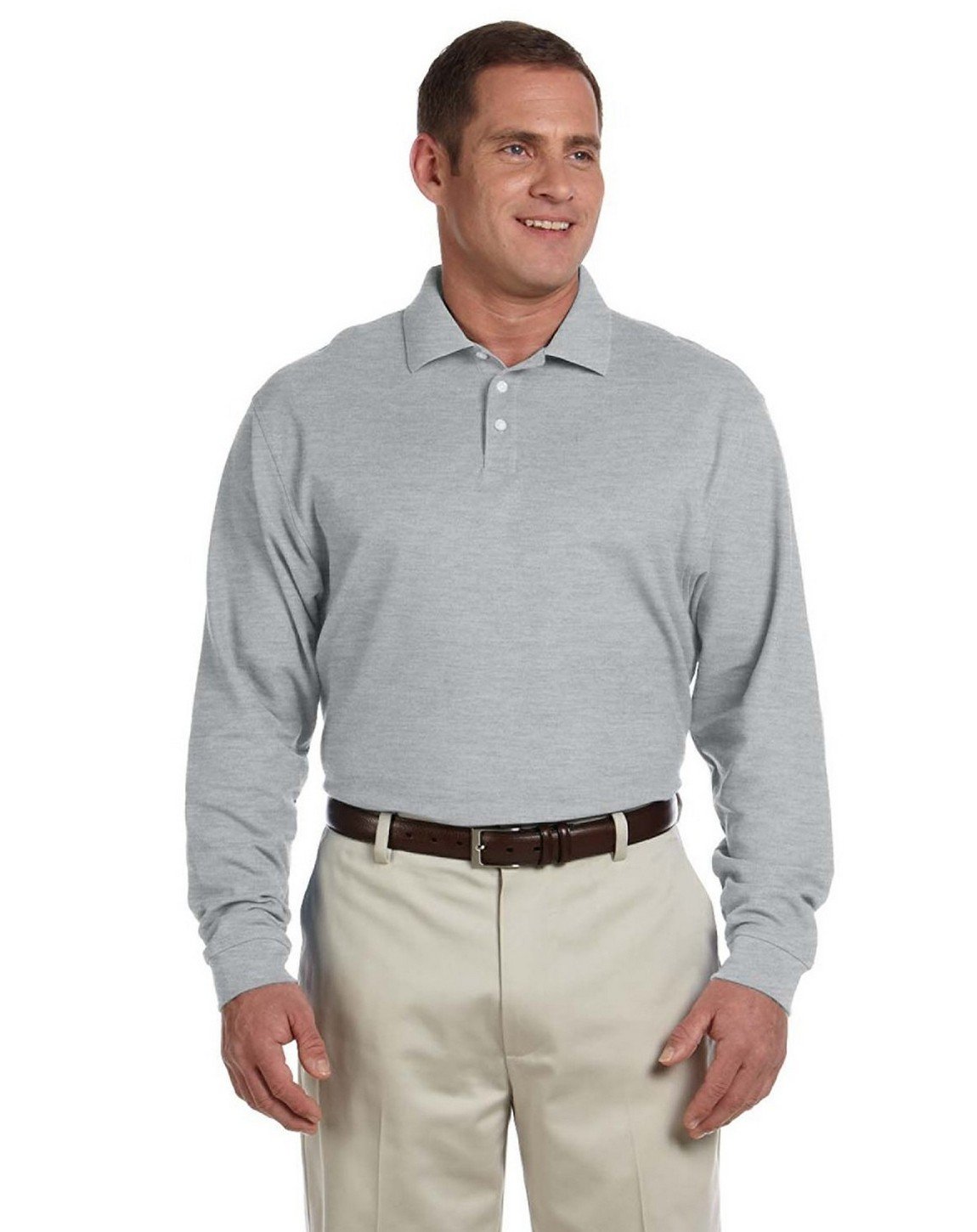 Fine Pima Pique Long Sleeve Polo by Devon & Jones