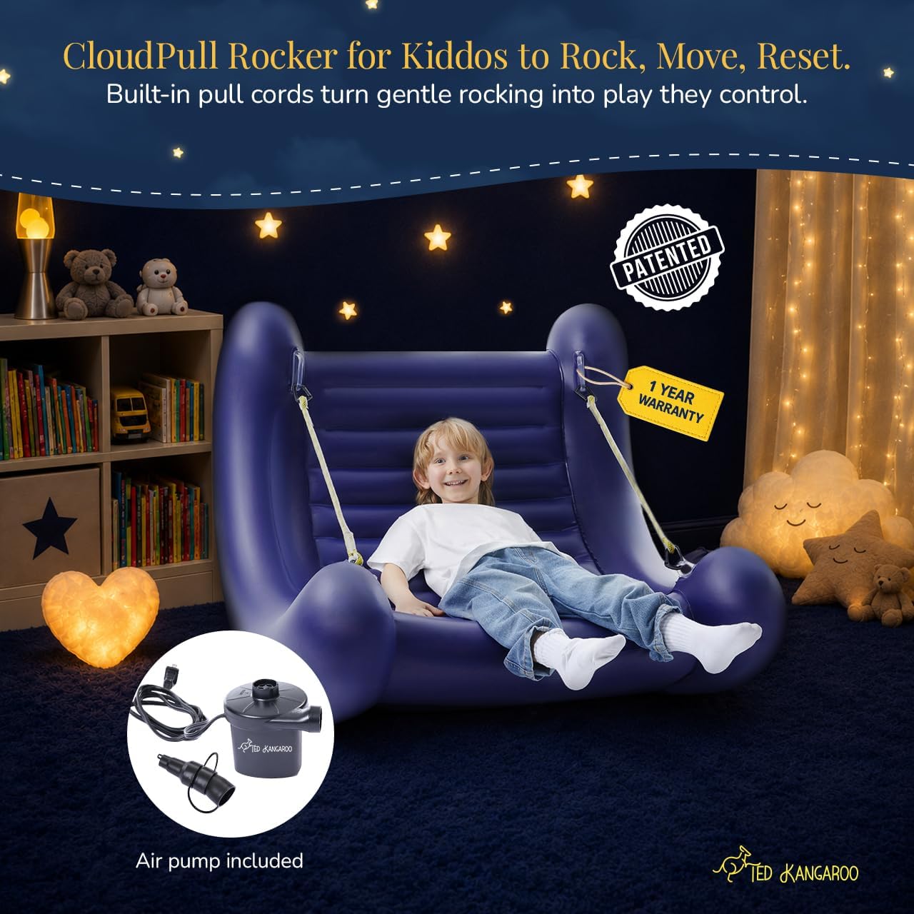 CloudBounce Ultra - with Power Straps | Sensory Rocker for Kids | Patented NextGen Inflatable Sensory Chair | Ultra-Durable & Extra-Reinforced