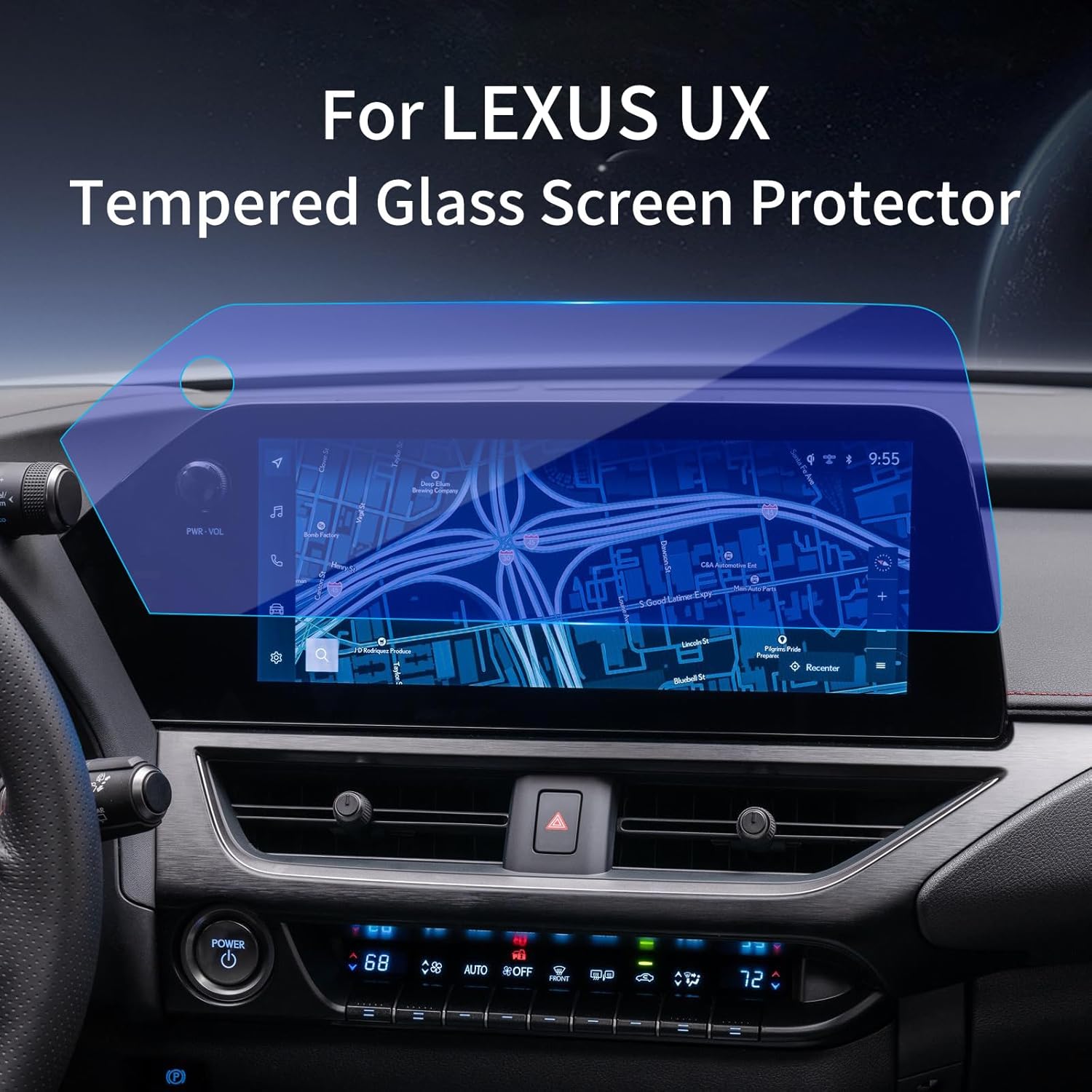 For 2025 Lexus UX300h Tempered Glass Screen Protector Compatible with 2024 Lexus UX250h UX300h Accessories 12.3 Inch Navigation Display Blue light eye protection Scratch Resistant For 23-25 UX 12.3 Inch Blue