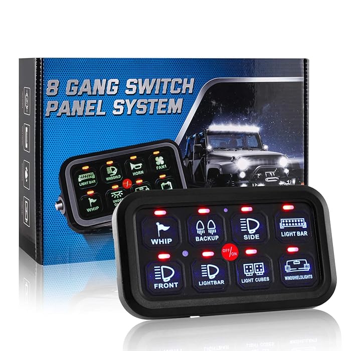 Buy Partol 8 Gang Switch Panel, Maxswitch LED Switch Panels for Truck