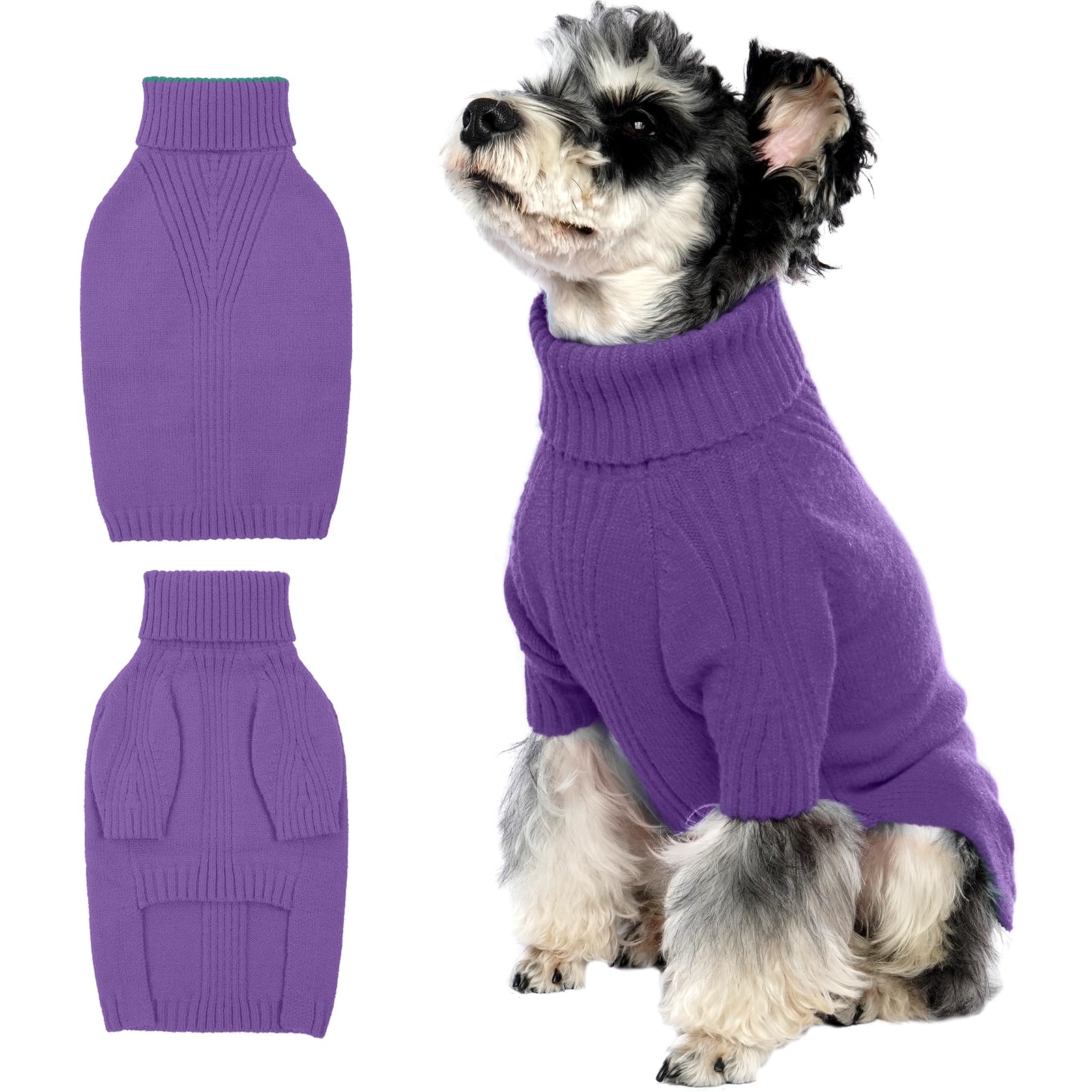 IECOii Dog Jumper Medium,Doggie Sweater Medium Size Dog Girl Boy,Turtleneck Thick Warm Medium Dog Jumper,Fall Cold Pet Outfit for Christmas Dog Winter Knitted Clothes for French Bulldog Boston Terrier โ image 1