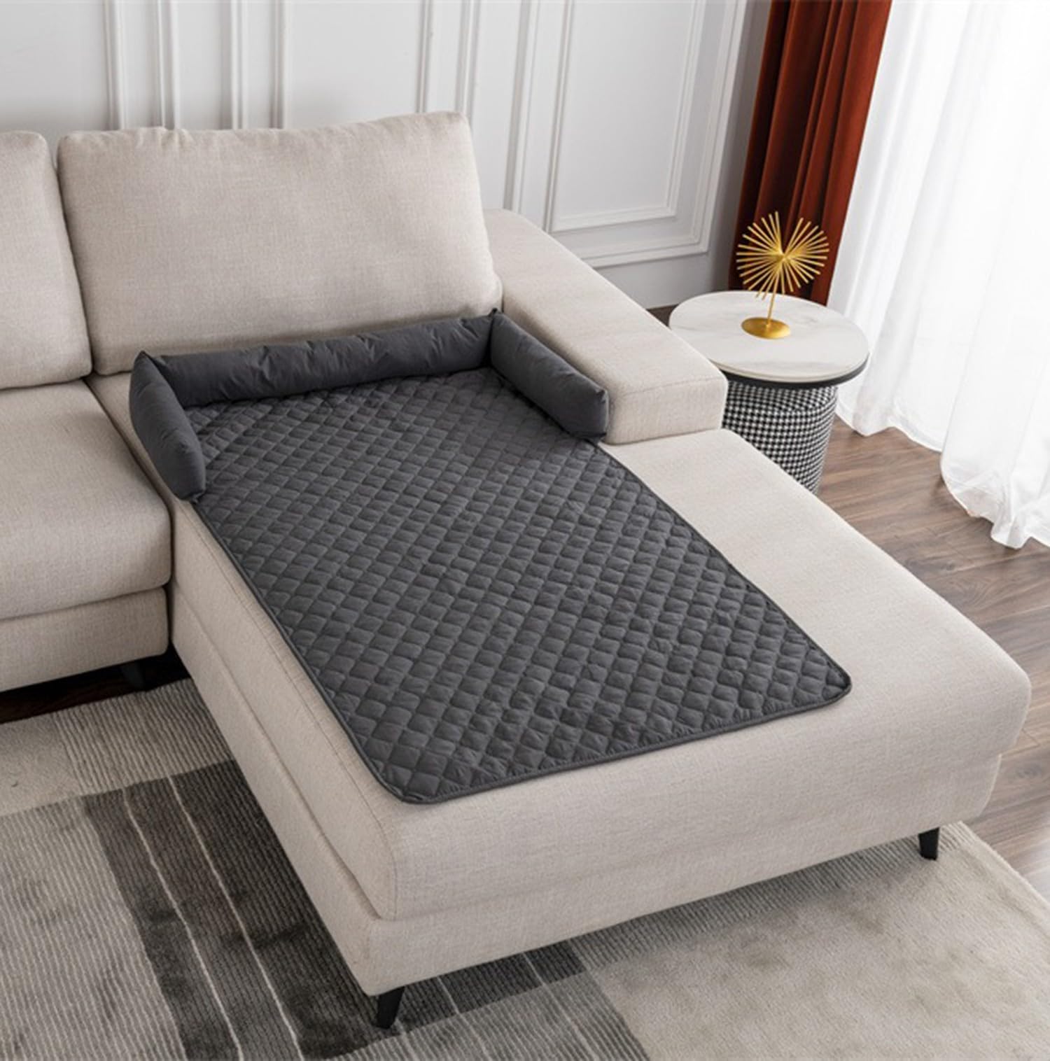 BLUEZY Kühlendes Sofabett, Sofaschutz, Kühlendes Mit Eisseide, Hundebett Waschbar, Hundesofa, Kühlmatte Für Hunde, Hundedecke rutschfest Bfür Kleine Bis Große Haustiere A,90 * 120