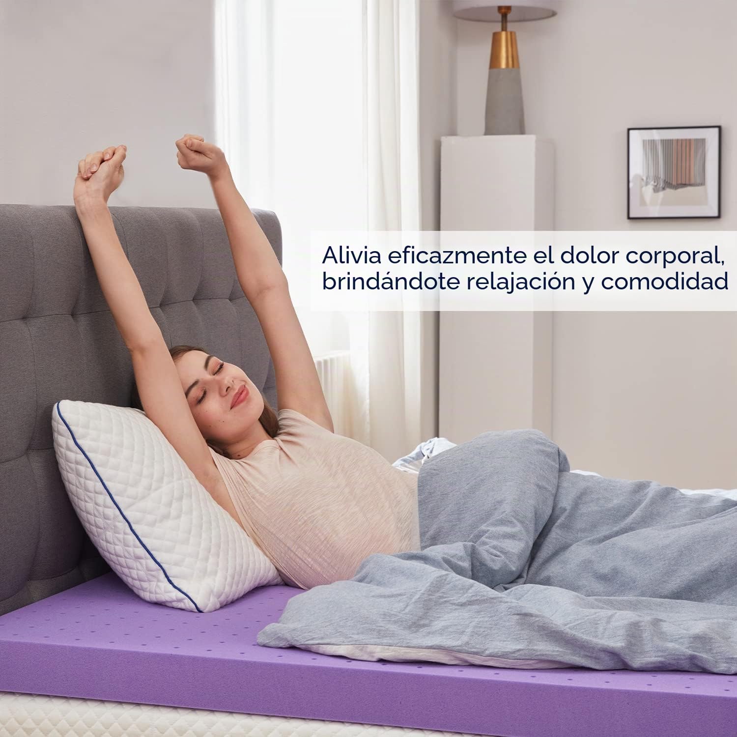 SINWEEK Cubrecolchón de Espuma viscoelástica de Gel de 2 Pulgadas, Suave y ventilado, Certificado CertiPUR-US, tamaño Individual, Color Morado