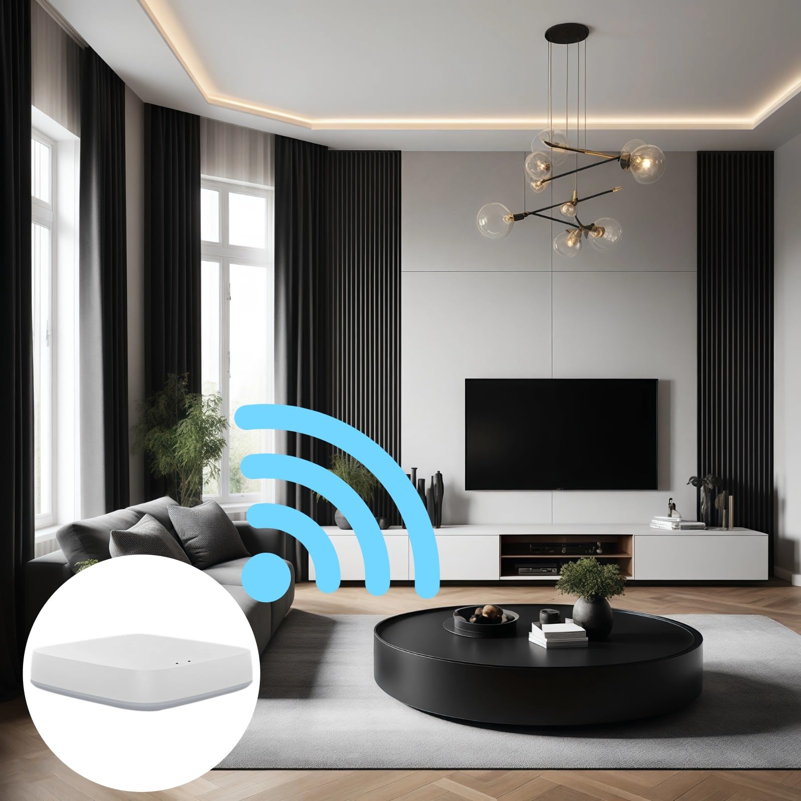 Zigbee Hub intelligent 3.0, passerelle domestique sans fil compatible avec Alexa et Assistant, prend en charge 50 appareils, accès à distance via l'application