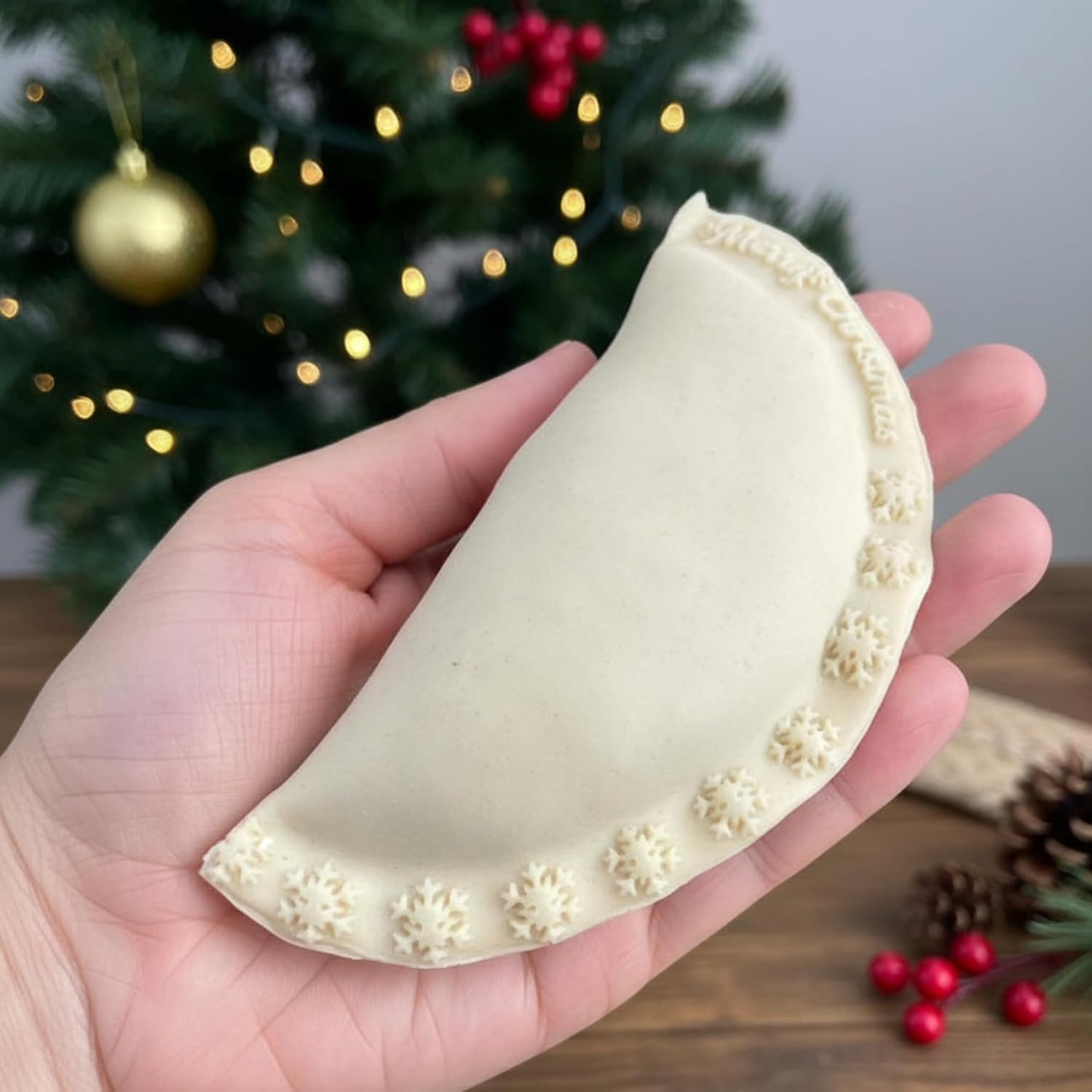 Empanada Press Christmas Edition, Cuts & Seals, Dumpling Maker, 3 Holiday Designs, Made in USA. (Snowflake, 7)
