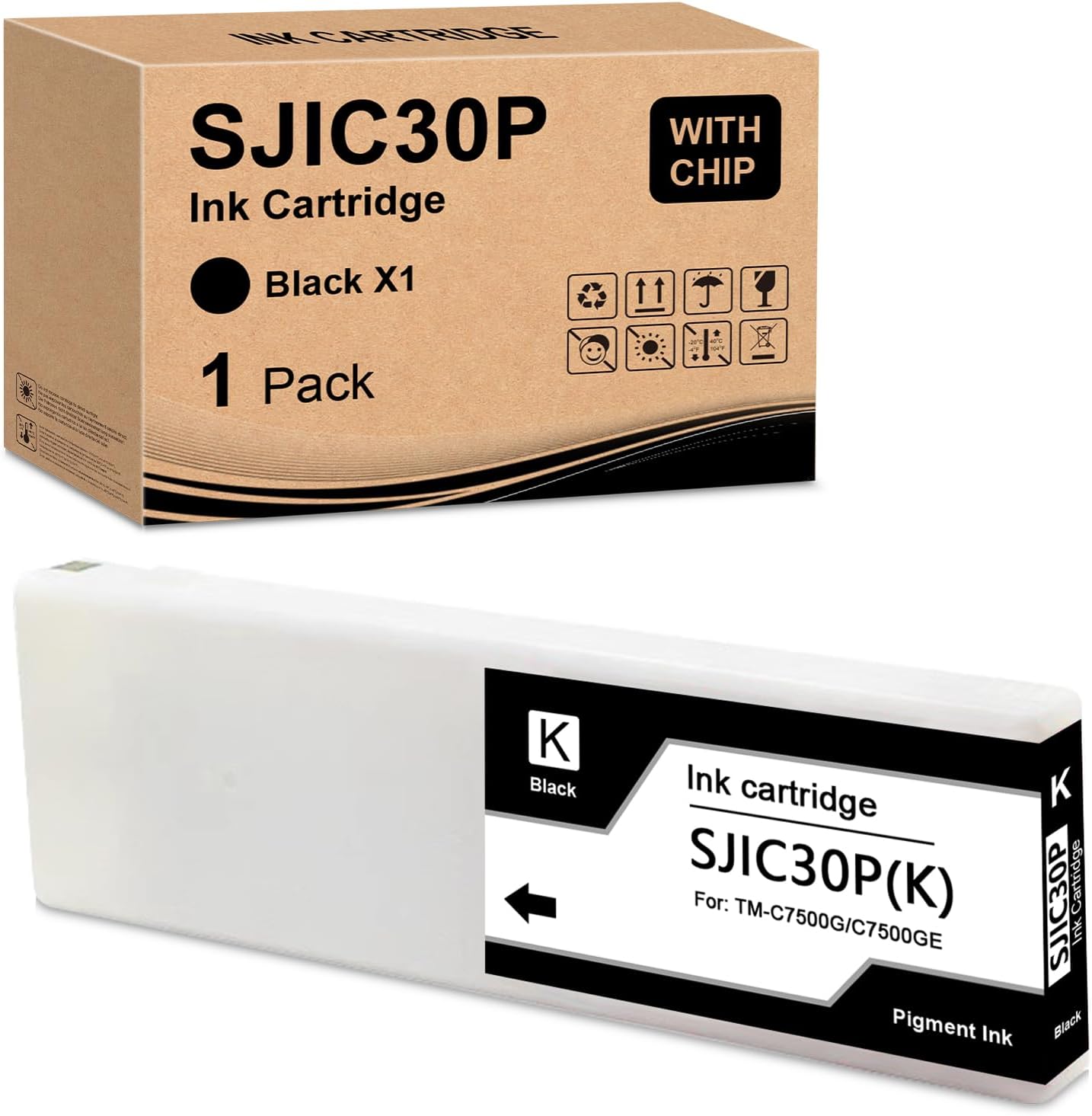 Compatible SJIC30P Black Ink for EPN ColorWorks TM-C7500G TM-C7500GE Printer 1 Black