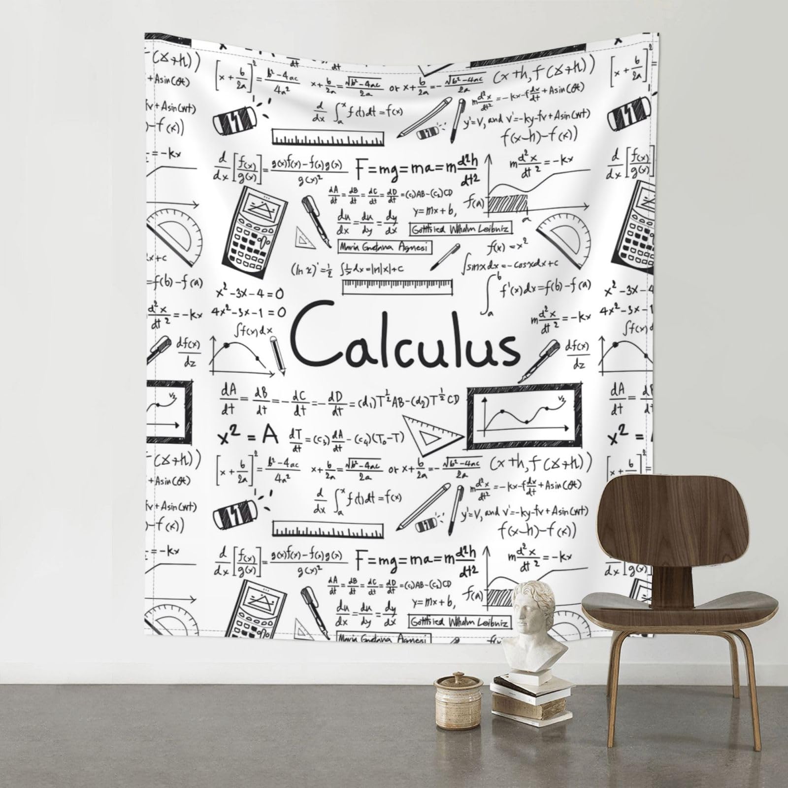 YYHHAOFA Math Geometry Geek Calculus Prints Wall Tapestry 60x51in – Boho Chic Dorm Decor, Beach Throw, & Versatile Home Accent